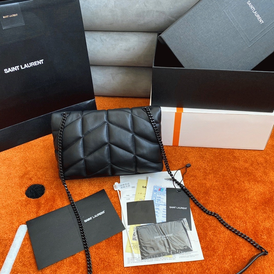 Replica Sa1nt Lau*nt Puffer Small Chain Bag Noir Lambskin
