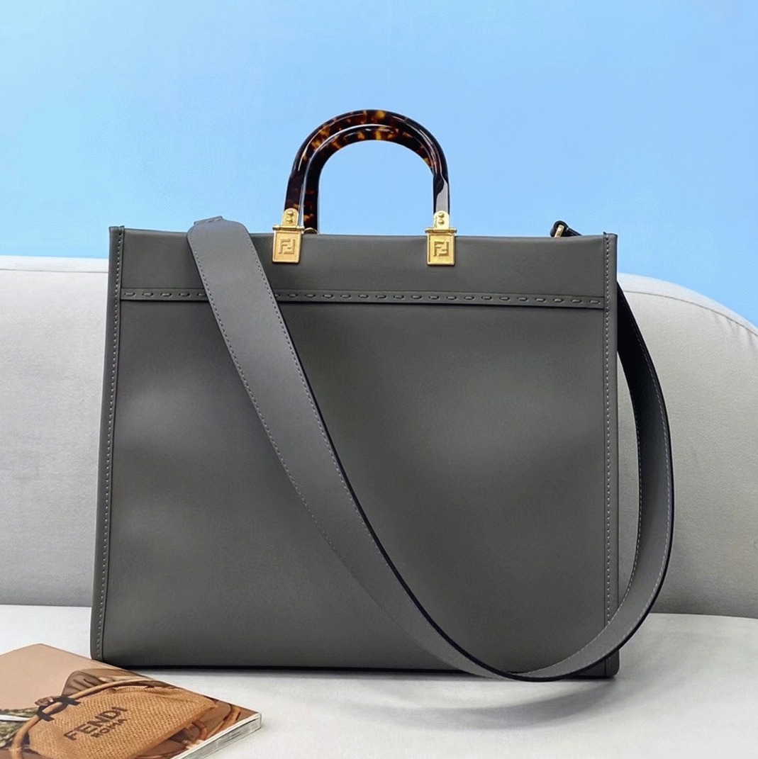 Top Quality Fake F**di Sunshine Medium Tote Bag In Grey Calfskin