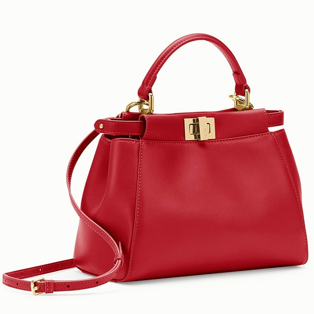 Top Quality Knockoff F**di Peekaboo Mini Bag In Red Nappa Leather