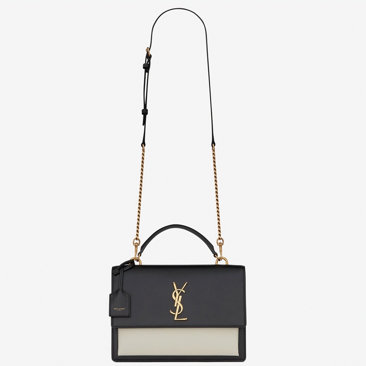 Knockoff Sa1nt Lau*nt Sunset Medium Top Handle Bag Bicolor Calfskin