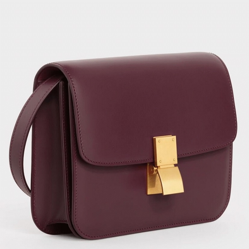 Top Quality Replica Ce1i*e Classic Box Teen Bag In Burgundy