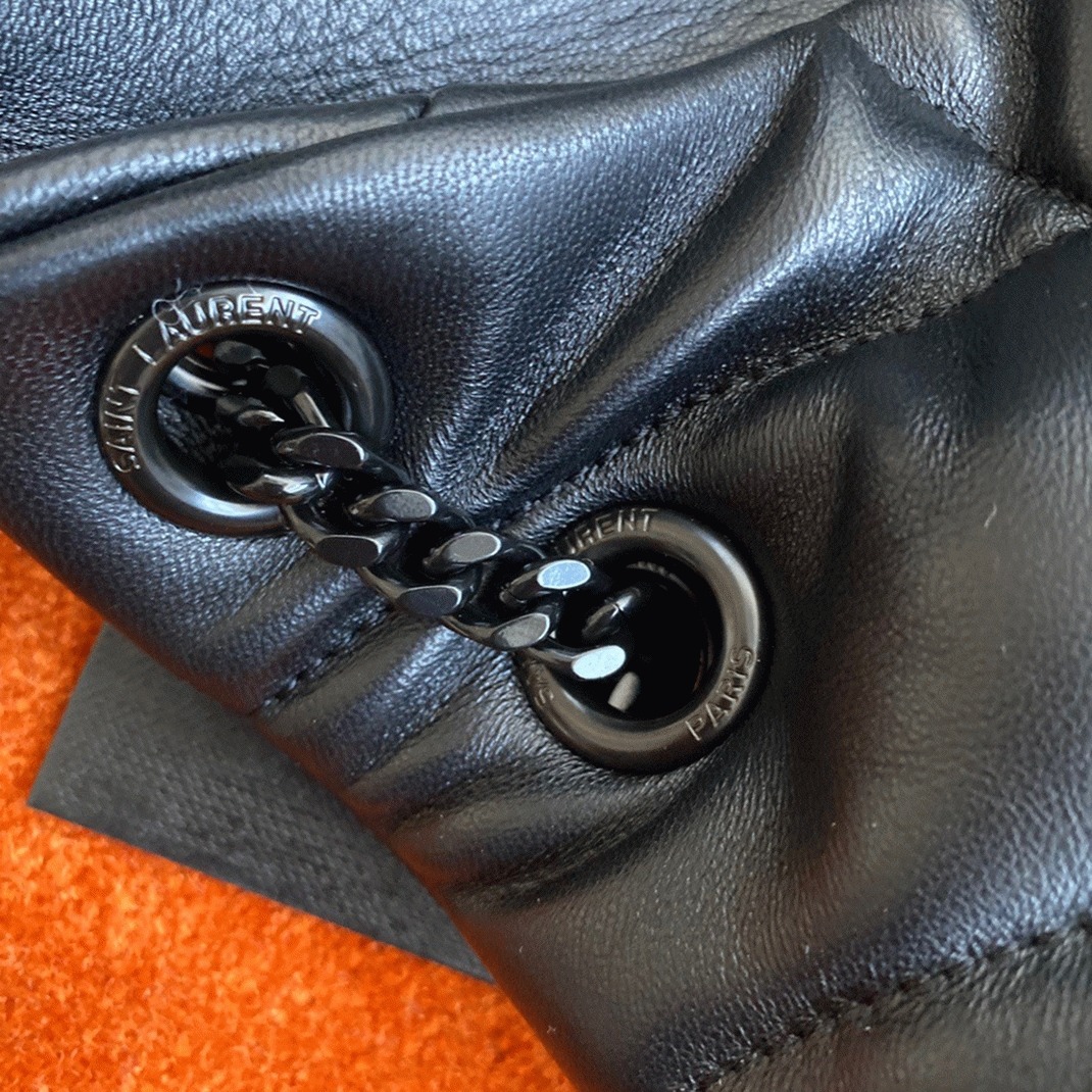 Replica Sa1nt Lau*nt Puffer Small Chain All Black Bag Quilted Lambskin