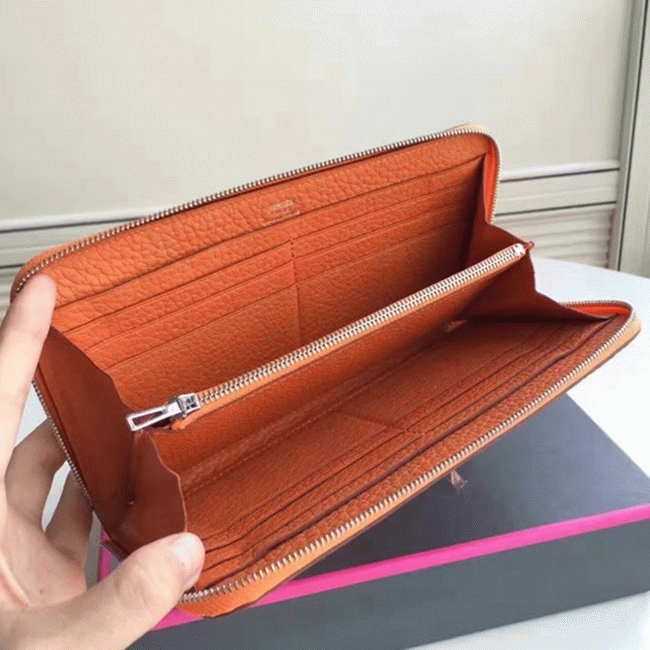 Orange 1:1 Replica H**me5 Wallet Azap Zipped