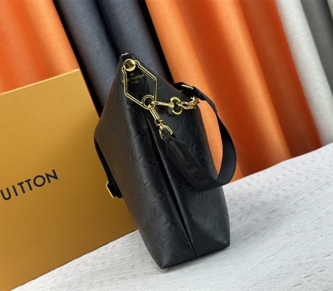 L0vis Vvtt0n Monogram Empreinte Coussin MM Hobo In Black