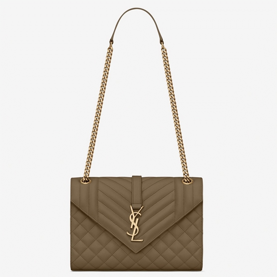 Fake Sa1nt Lau*nt Envelope Medium Bag Khaki