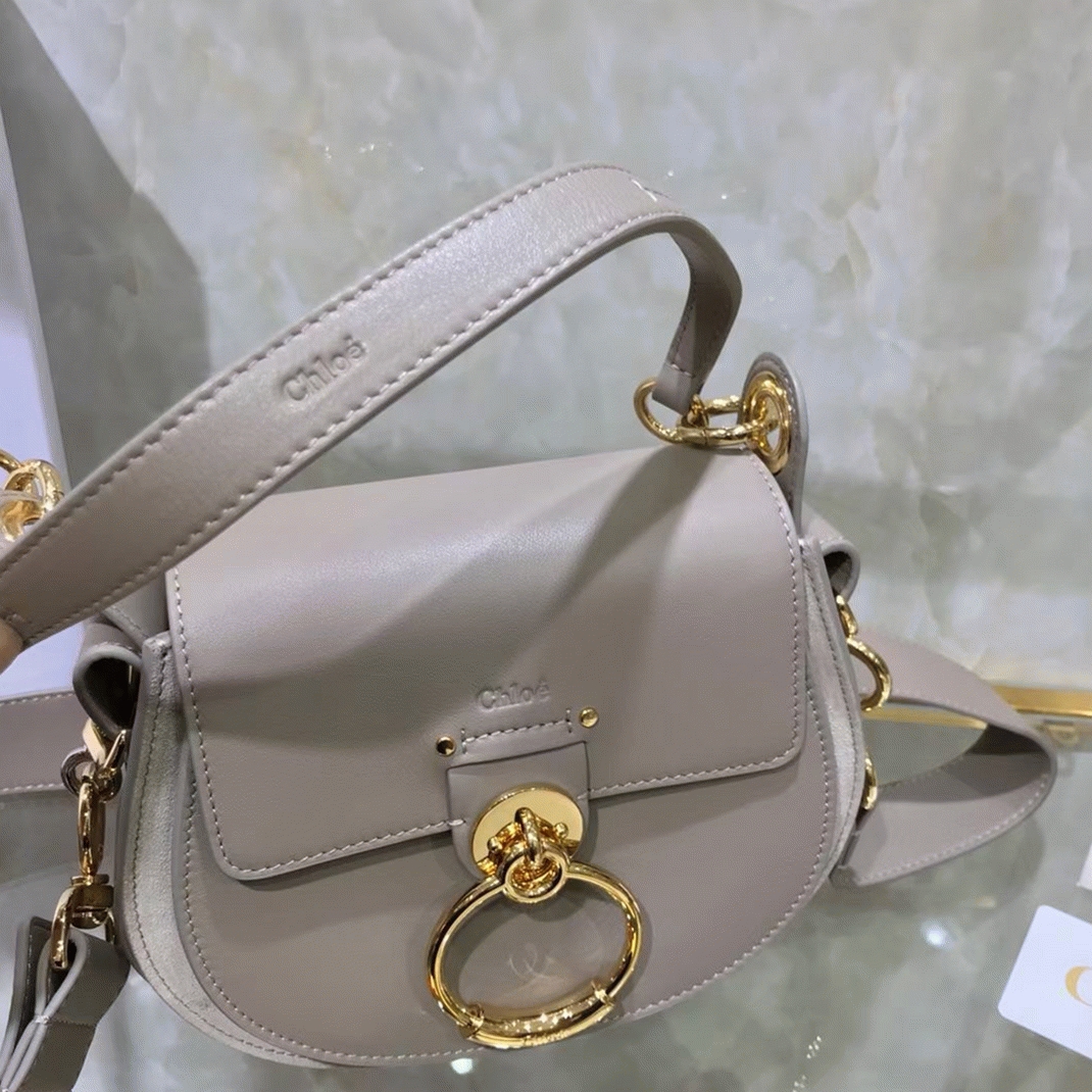Top Quality Replica Chloe Small Tess Shoulder Bag In Grey Calfskin