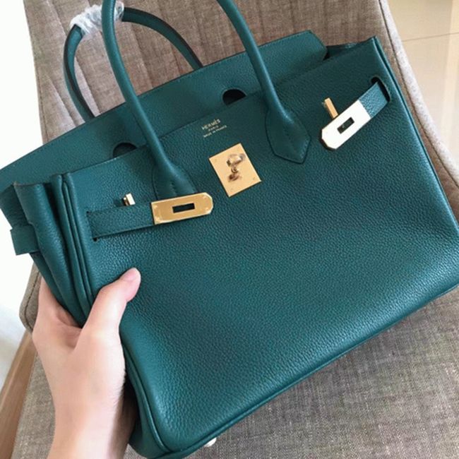 1:1 Copy H**me5 Birkin 30cm Bag in Malachite Shade