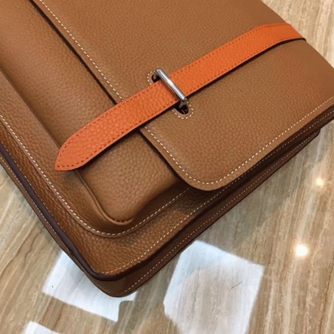 Brown Bicolor Knockoff H**me5 Steve Messenger Bag