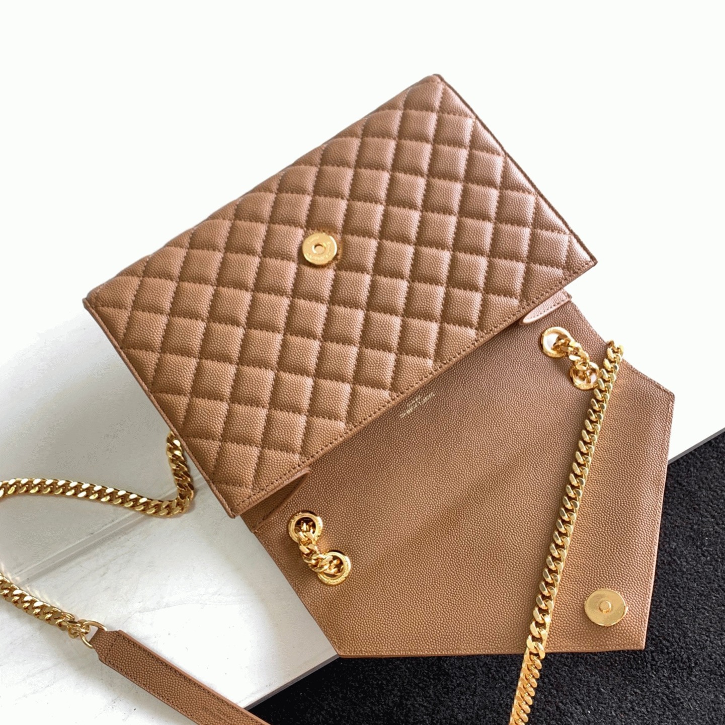 Fake Sa1nt Lau*nt Envelope Medium Bag Brown