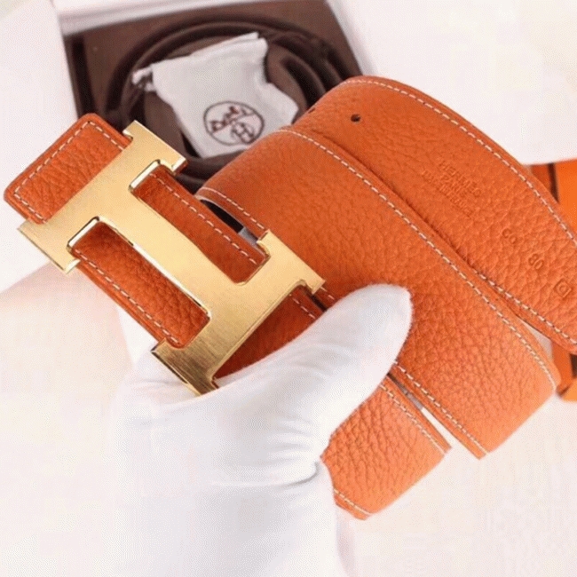 Top replica H**me5 H belt buckle in orange color