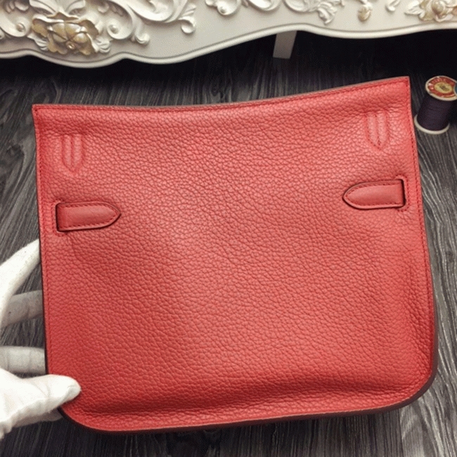 Large red fake H**me5 Jypsiere 34cm handbag