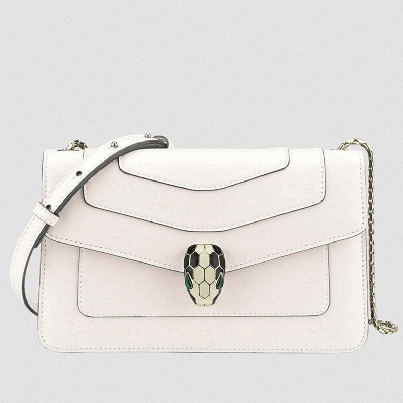 Replica Bv1g*ai Serpenti Forever Small Cross-body Bag White Calfskin
