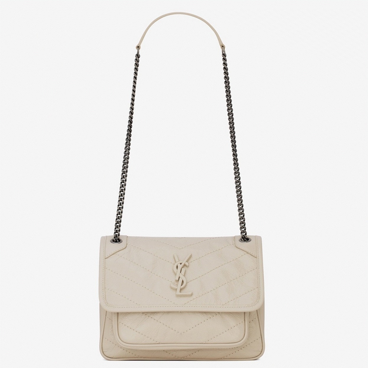 Fake Sa1nt Lau*nt Niki Baby Chain Bag White