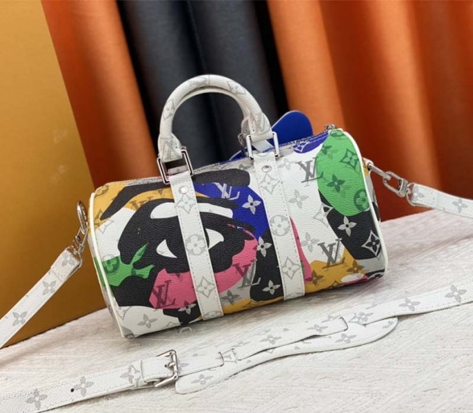 L0vis Vvtt0n J Hope X Keepall Bandouliere 25 Multicolor Travel Bag In Two Eyes Patches