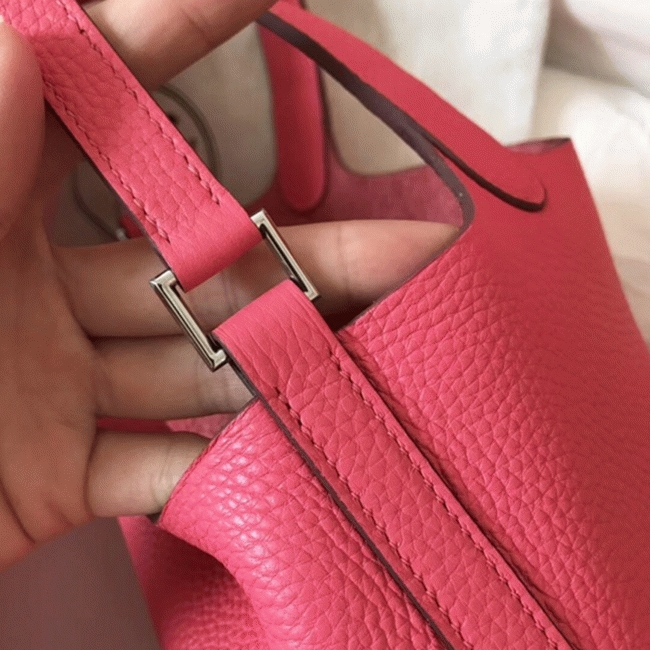 Rose lipstick cheap replica H**me5 Picotin Lock 18cm handbag