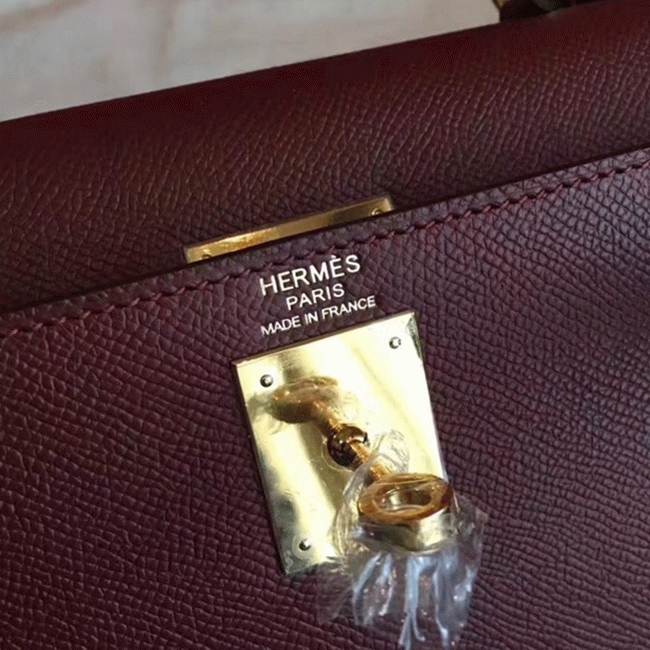 Bordeaux Epsom Copy H**me5 Kelly Sellier 28cm Premium Handbag