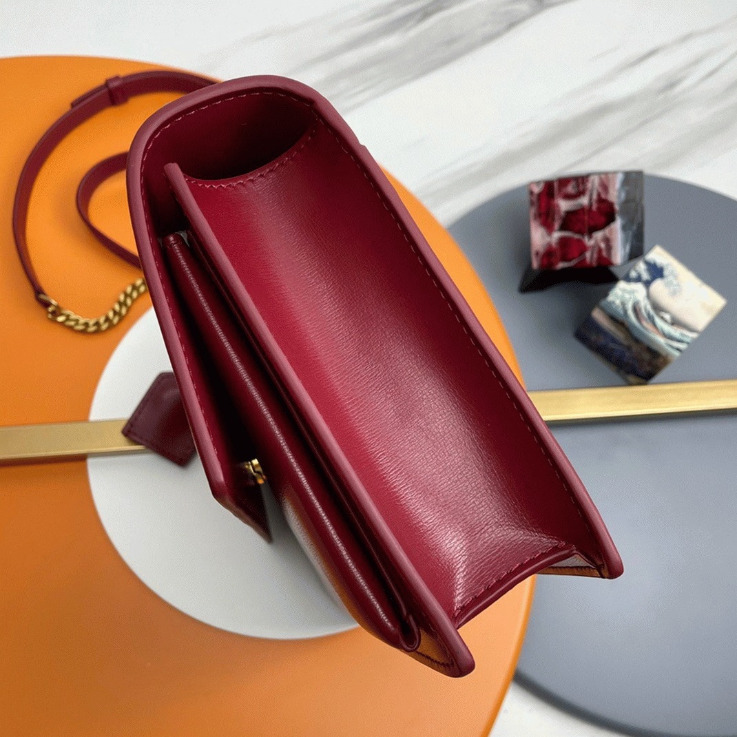 Knockoff Sa1nt Lau*nt Sunset Medium Top Handle Bag Red Calfskin