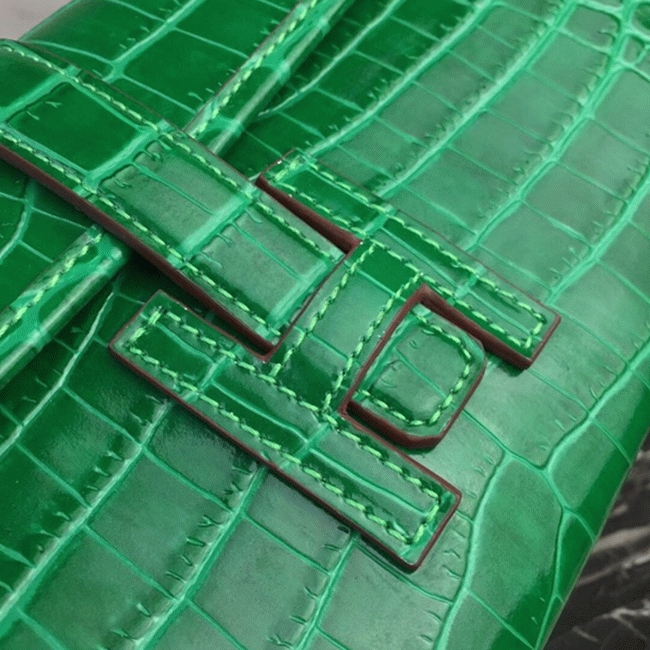 Bambou Knockoff H**me5 Jige Elan 29 Green Accent Clutch