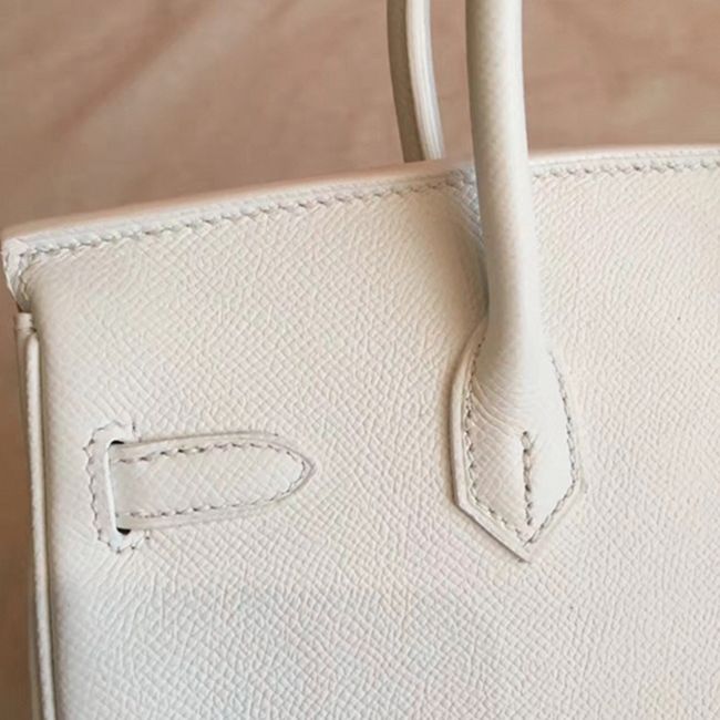 Premium Replica White H**me5 Birkin 25cm Handbag