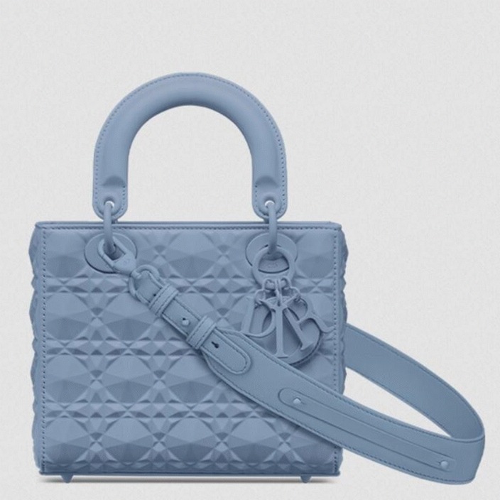 D10r Small Lady D10r My ABCD10r Bag Replica in Denim Calfskin with D1am0nd Motif