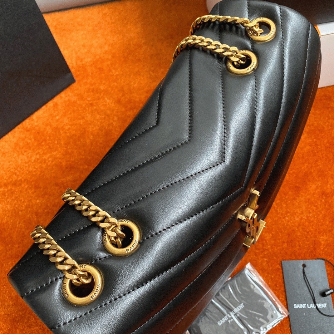 Replica Sa1nt Lau*nt LouLou Medium Chain Bag Black