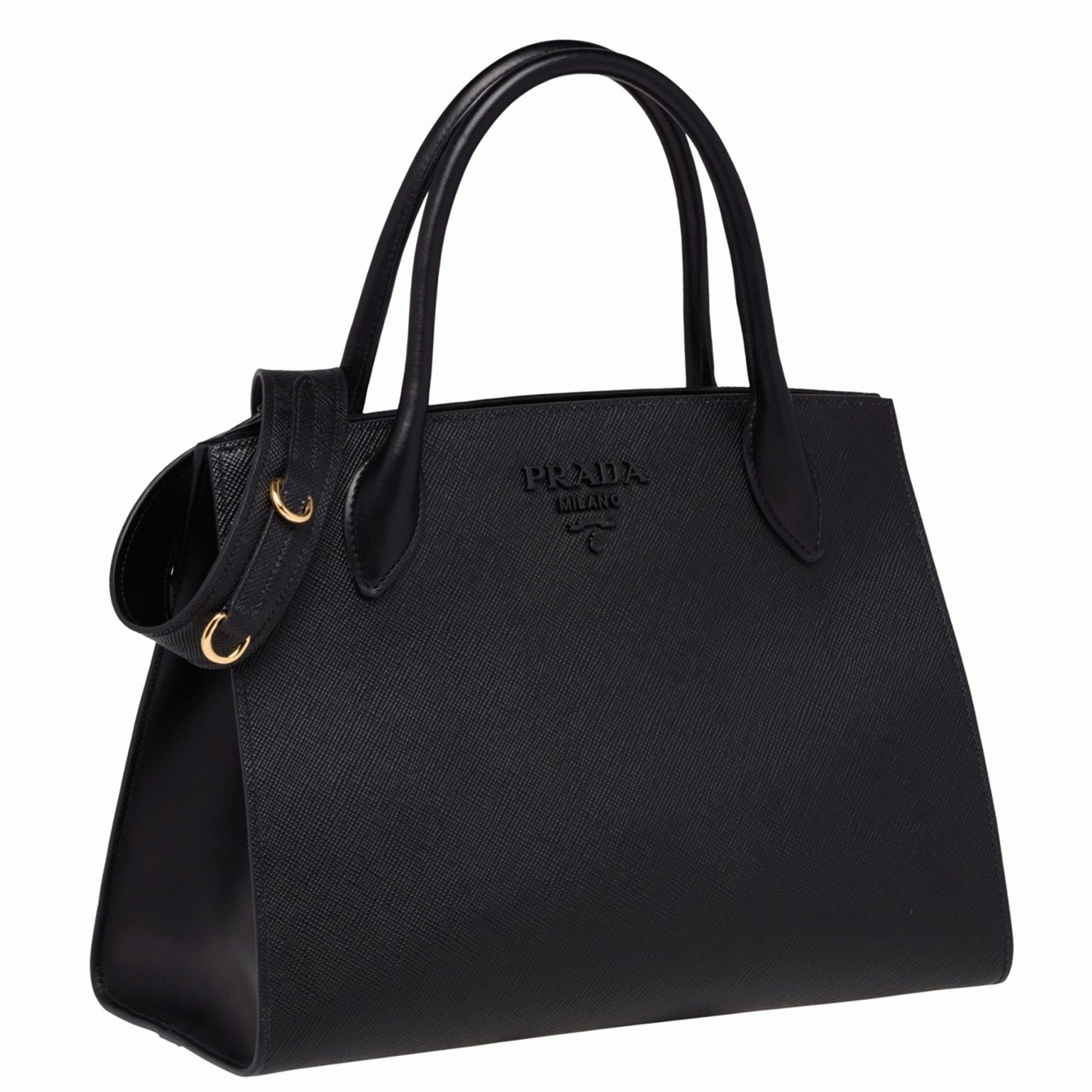 Pra*a Monochrome Medium Bag Knockoff in Black