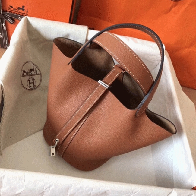 Gold imitation H**me5 Picotin Lock 18cm handbag
