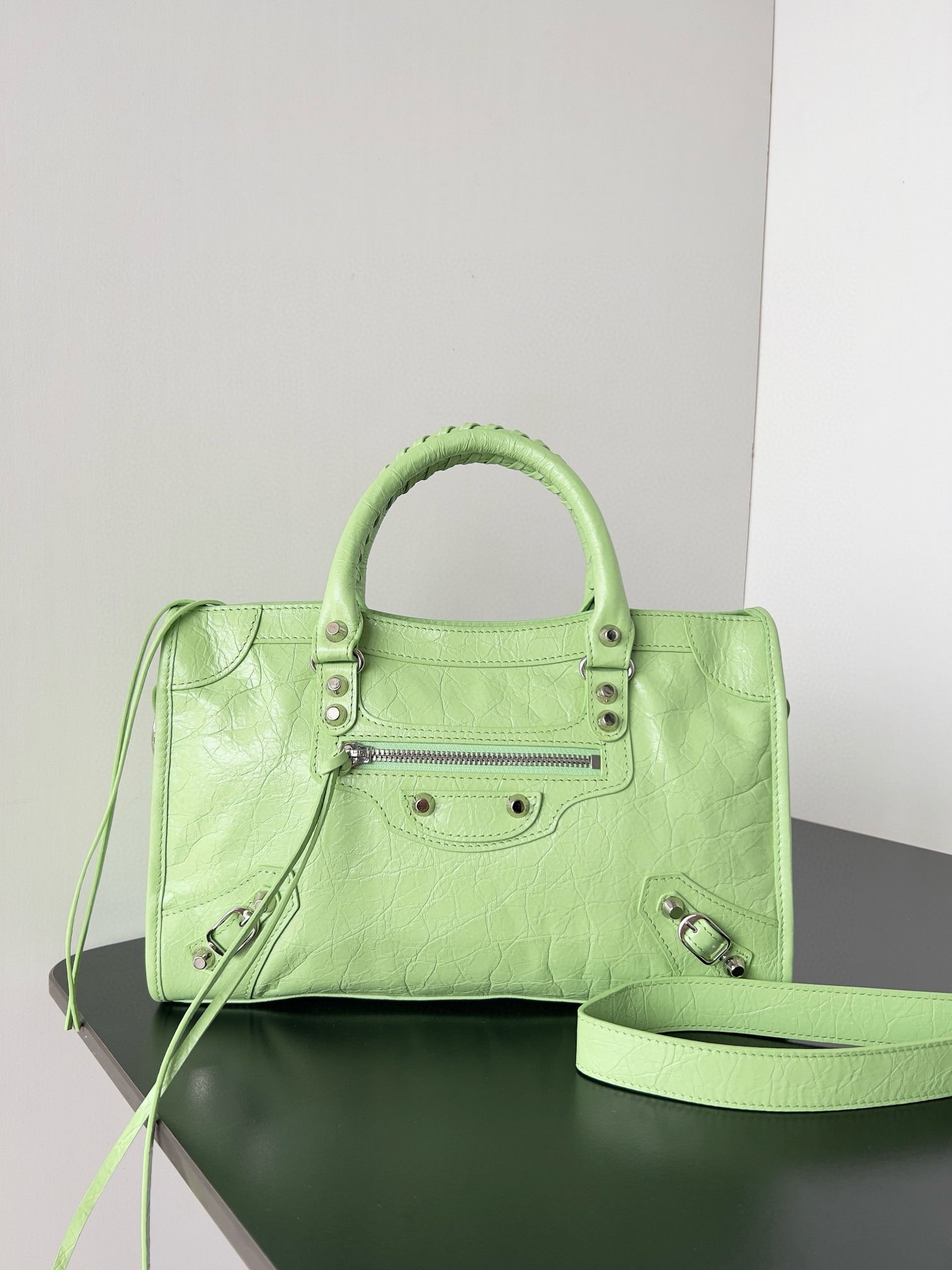 Knockoff Ba1en*iaga Le City Small Bag Green Arena Lambskin