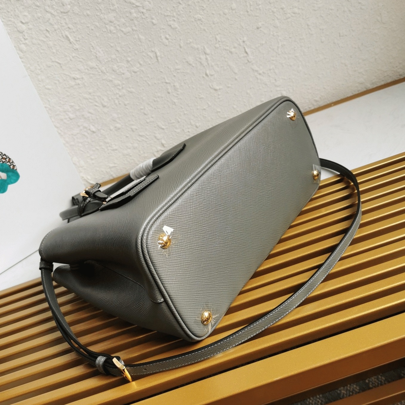 Grey Pra*a Double Medium Tote Bag Replica