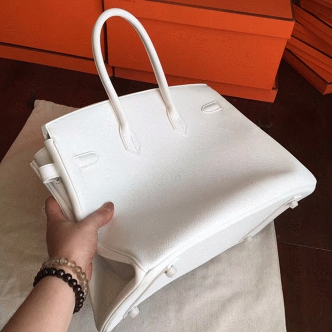 White High Quality Replica H**me5 Birkin 35cm Purse
