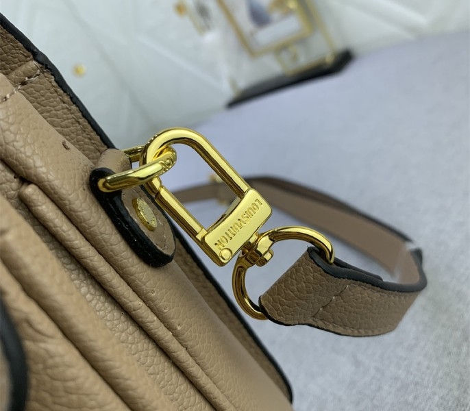 LV Monogram Empreinte Leather Metis In Tourterelle Grey M44881