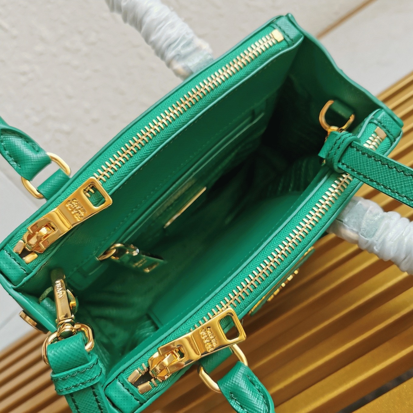Green Pra*a Mini Galleria Bag Knockoff