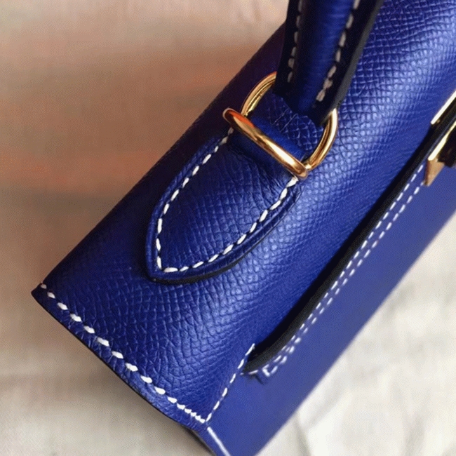 Electric Blue Epsom Fake H**me5 Kelly 25cm Bold Purse