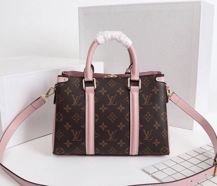 L0vis Vvtt0n Monogram Canvas Soufflot BB Bag In Peach