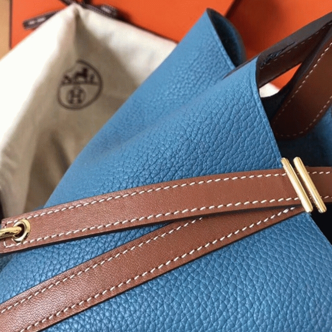 Blue jean 1:1 replica H**me5 bicolor Picotin Lock 22cm handbag