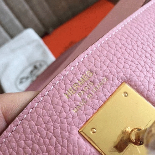 Pink Clemence Replica H**me5 Kelly Retourne 28cm Feminine Handbag