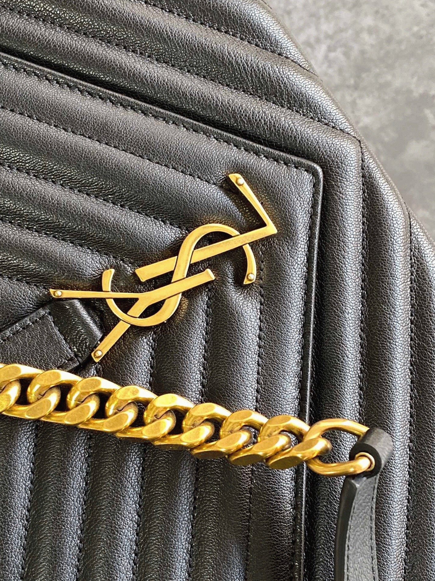 Replica Sa1nt Lau*nt College Large Chain Bag Black