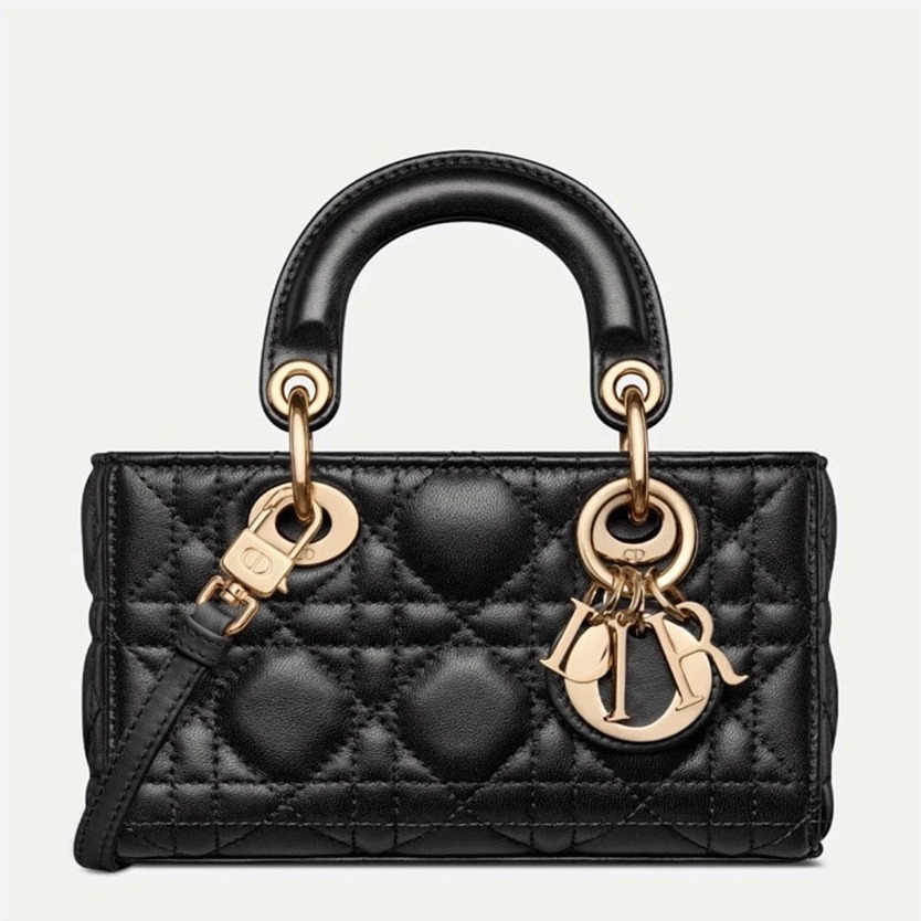 D10r Lady D-Joy Micro Bag Replica in Black Cannage Lambskin