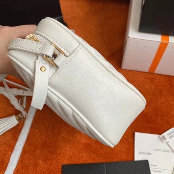 Fake Sa1nt Lau*nt Lou Camera Bag White