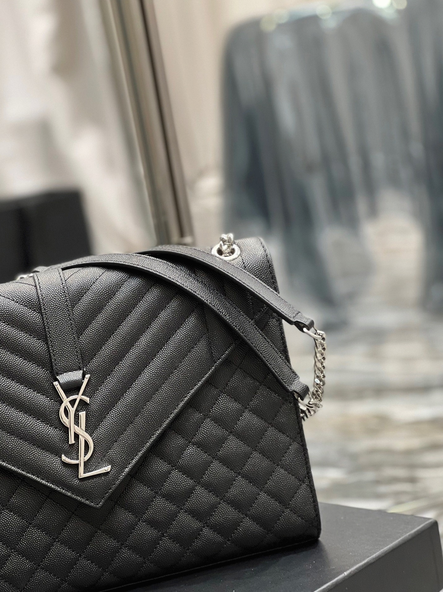 Replica Sa1nt Lau*nt Envelope Large Bag Noir