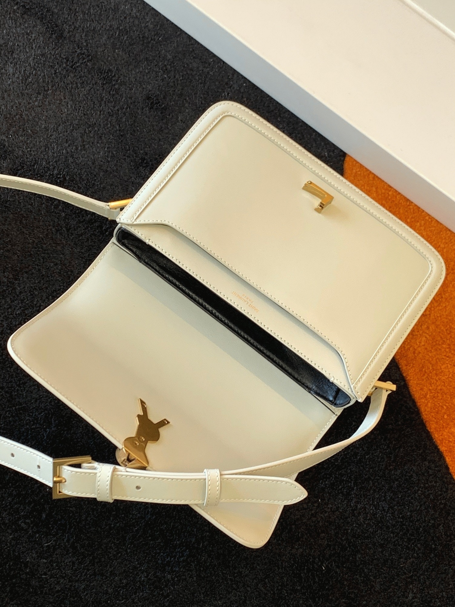 Fake Sa1nt Lau*nt Medium Solferino Bag White Calfskin