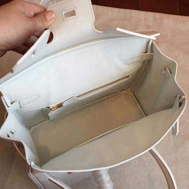 Premium Replica White H**me5 Birkin 25cm Handbag