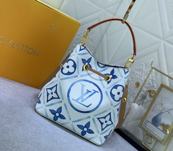 L0vis Vvtt0n LV By The Pool Monogram Tiles Canvas NeoNoe BB Bag In Lagoon Blue