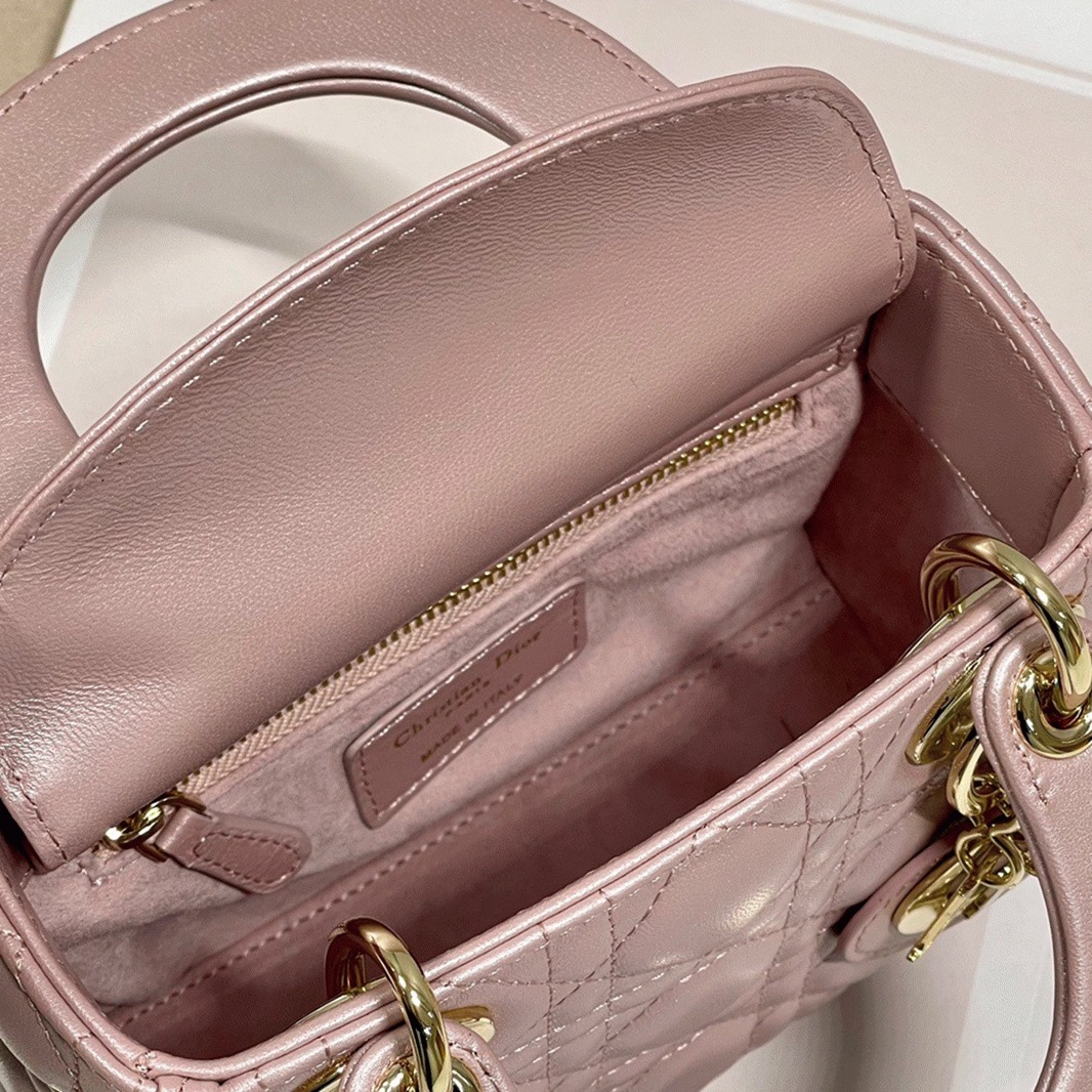 D10r Lady D10r Mini Bag Fake in Lotus Pearlescent Lambskin