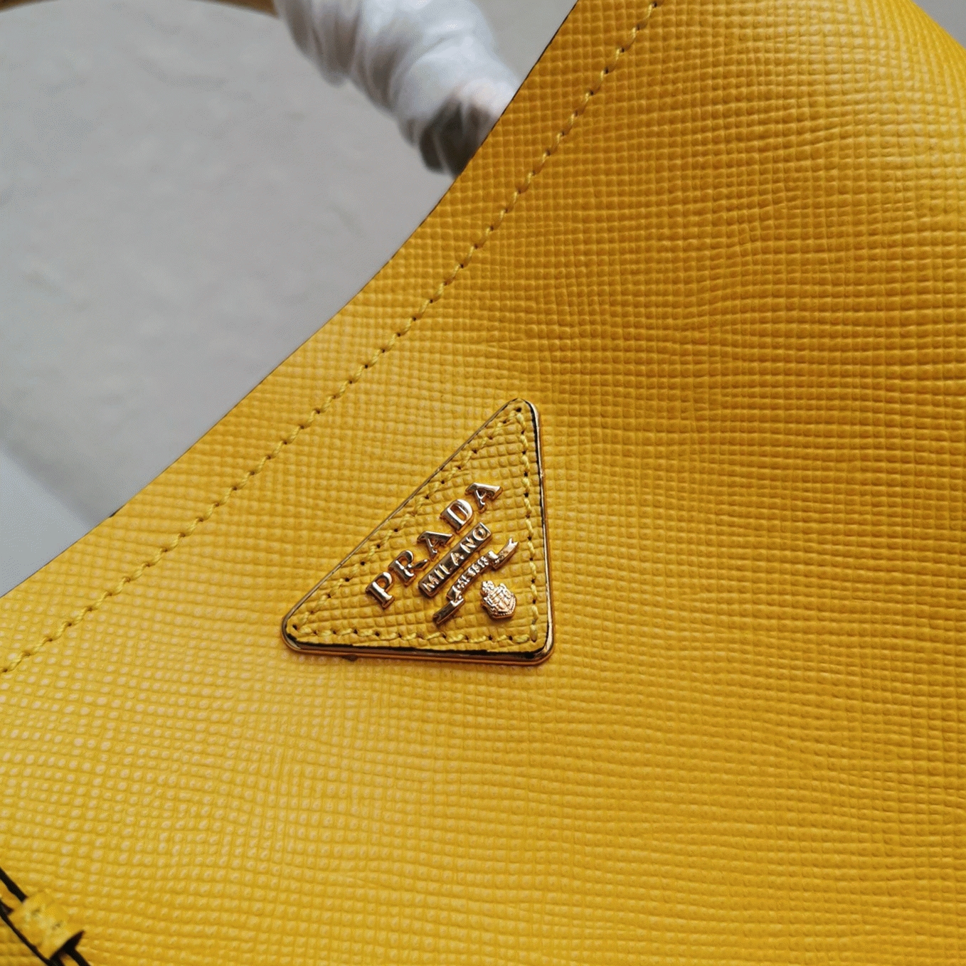 Yellow Pra*a Medium Panier Bag Fake