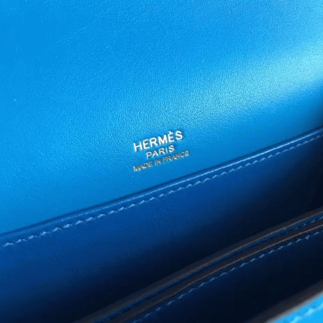 Blue hydra luxury replica H**me5 Mini Sac Roulis handbag