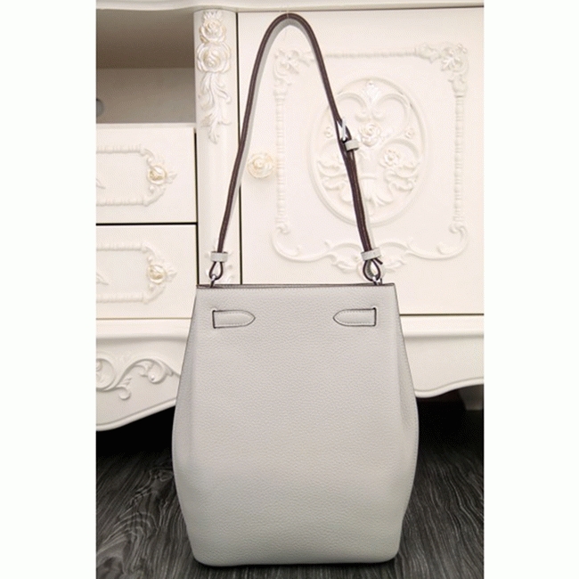 White Leather Knockoff H**me5 So Kelly 22cm Clean Style Shoulder Bag