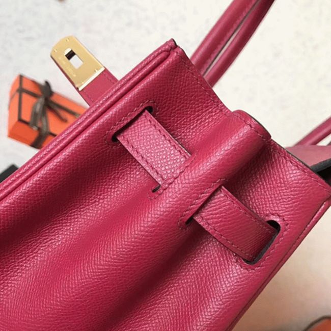 Ruby Tone Faux Designer H**me5 Birkin 30cm Tote