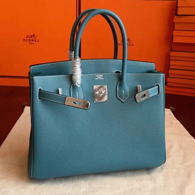 Blue Jean H**me5 Birkin 30cm Imitation Handbag