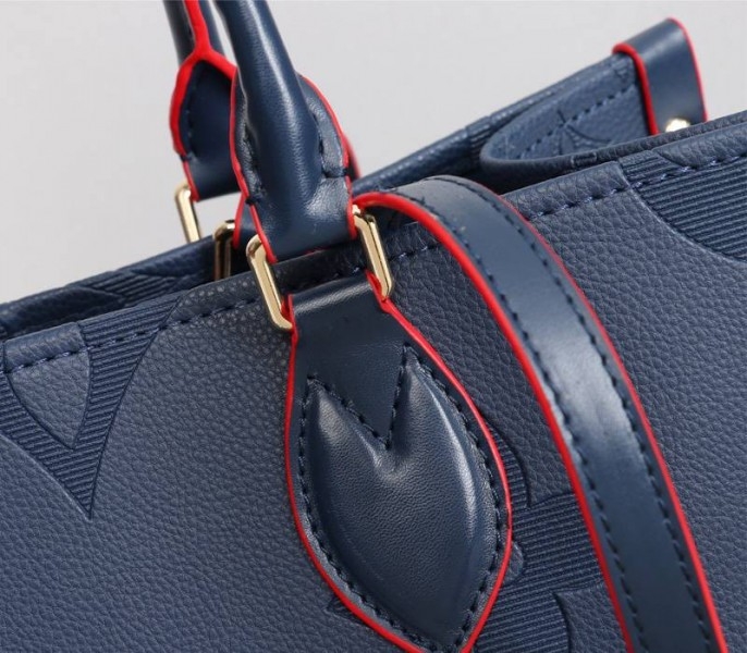 L0vis Vvtt0n Monogram Empreinte Giant Onthego MM Tote In Navy Blue